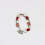 Copper Color keishi Pearl w Silver Coin Bracelet