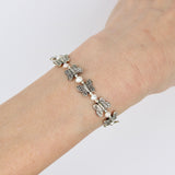 Silver Small Butterfly w Mini White Pearl Bracelet