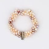 Multicolor Triple Rice Pearl Bracelet