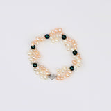 Double Multicolor Rice Pearl Twist Bracelt