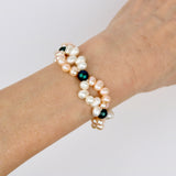 Double Multicolor Rice Pearl Twist Bracelt