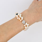 Double Multicolor Rice Pearl Twist Bracelt