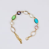 Freshwater Nugget Pearl w Crystal Bracelet