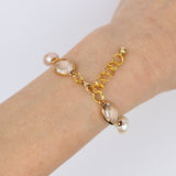 Freshwater Nugget Pearl w Crystal Bracelet