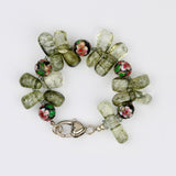 Smoky Quartz w Cloisonne Bracelet