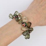 Smoky Quartz w Cloisonne Bracelet