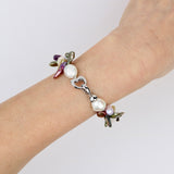 Freshwater White Nugget Pearl w Multicolor Keishi Pearl Bracelet