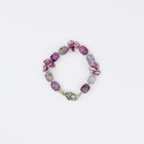 Purple Fluorite w Purple Keishi Bracelet