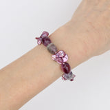 Purple Fluorite w Purple Keishi Bracelet