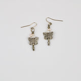 Silver Butterfly Pearls Earrings