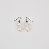 Double Freshwater White Pearl Earring
