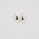 White Pearl Silver Star Earring