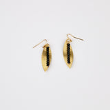 Brass Leaves w Glass Beads Earring