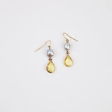 Nugget Pearl w Crystal Earring