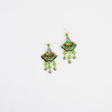 Miao Fiber Embroidered Fishes Drapes Earring