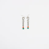 Silver Bubble w Crystal Earring