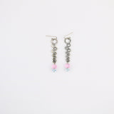 Silver Bubble w Crystal Earring