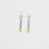 Silver Bubble w Crystal Earring