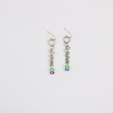 Silver Bubble w Crystal Earring