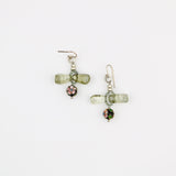 Smoky Quartz w Cloisonne Bead Earring
