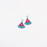 Embroidered Triangle Fiber Earring