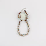 Stunning Necklace: White Keishi Pearl w Blue Gem Stunning