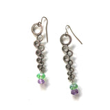 Silver Bubble w Crystal Earring