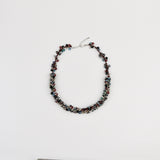 Stunning Necklace: Dark Blue Keishi Pearl with Crystals