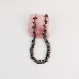 Stunning Necklace: Dark Blue Keishi Pearl with Crystals