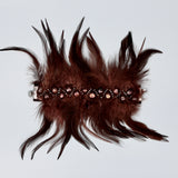 Chicken Fur w Pearl and Crystal Bracelet