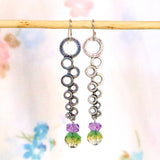 Silver Bubble w Crystal Earring