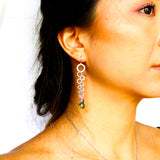 Silver Bubble w Crystal Earring