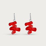 Red Coral Bars Earrings