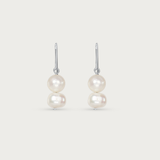 Double Freshwater White Pearl Earring