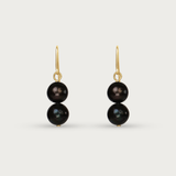 Double Freshwater Black Pearl Earring