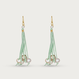 Green Suede Tassel Earring
