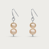 Pink Double Pearls Earring