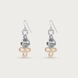 Silver Ball w Pink Rice Pearl Earring